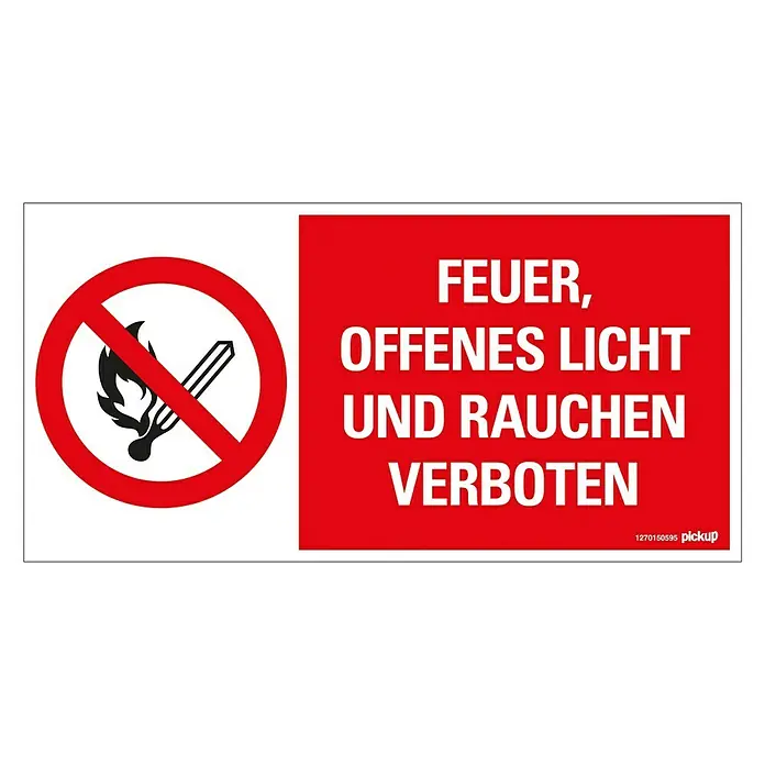 Pickup Verbotsschild - Motiv: Feuer verboten, L x B: 15 x 30 cm - Draufsicht