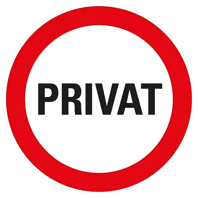 Pickup Verbotsschild - Durchmesser: 18 cm, Private Nutzung - Draufsicht
