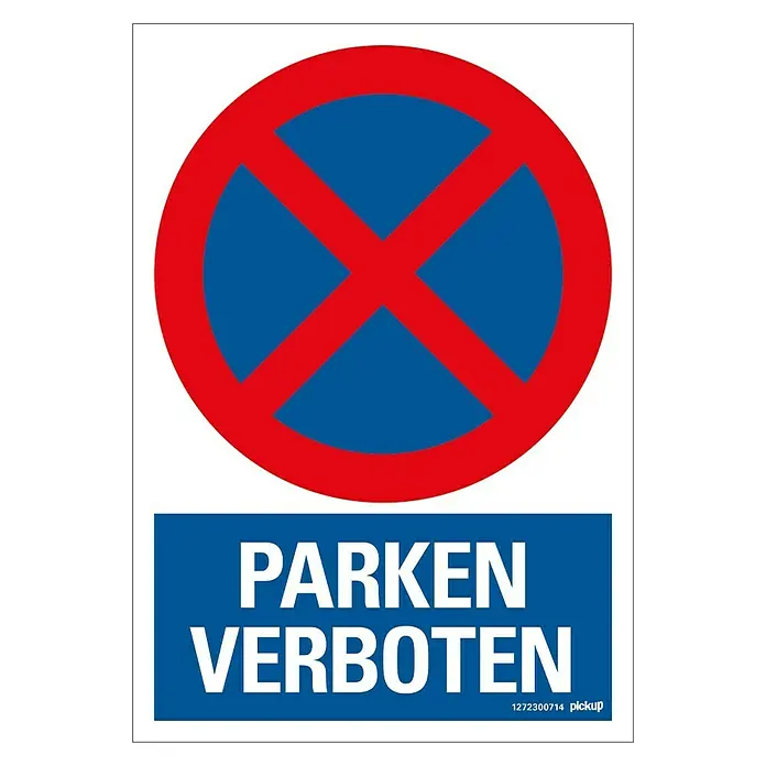 Pickup Verbotsschild - Motiv: Parken verboten, L x B: 23 x 33 cm - Draufsicht
