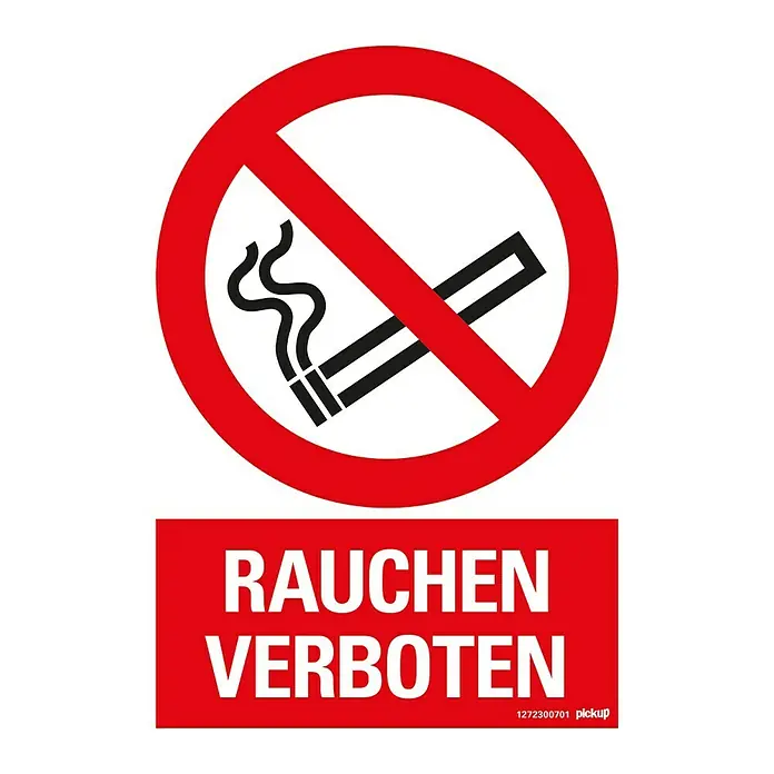 Pickup Verbotsschild - Motiv: Rauchverbot, L x B: 23 x 33 cm - Draufsicht