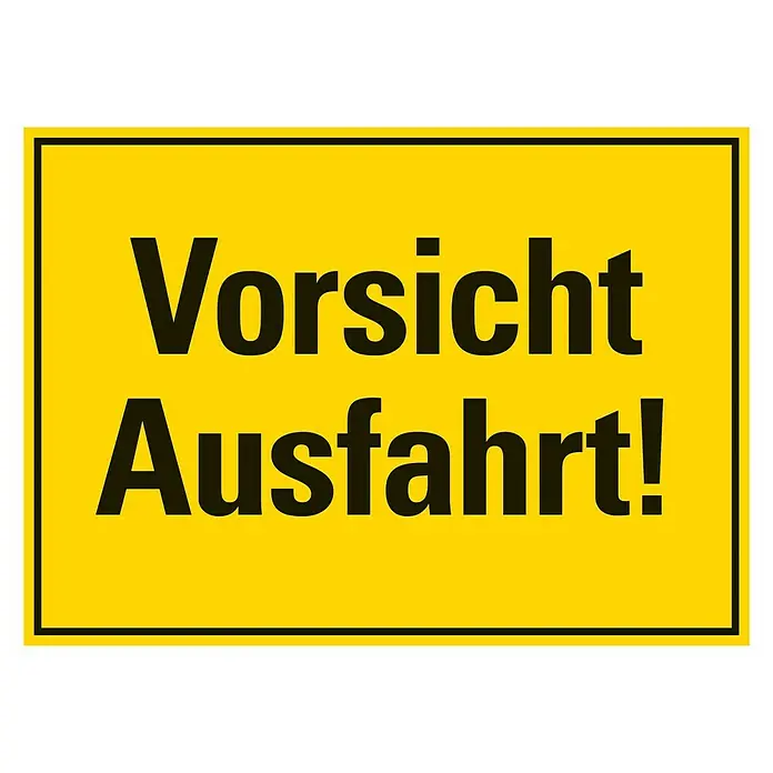 Pickup Hinweisschild - L x B: 35 x 25 cm, Vorsicht Ausfahrt - Draufsicht