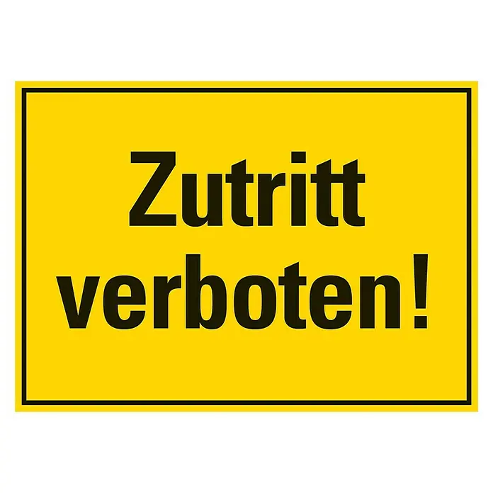 Pickup Verbotsschild - L x B: 35 x 25 cm, Motiv: Zutritt verboten - Draufsicht