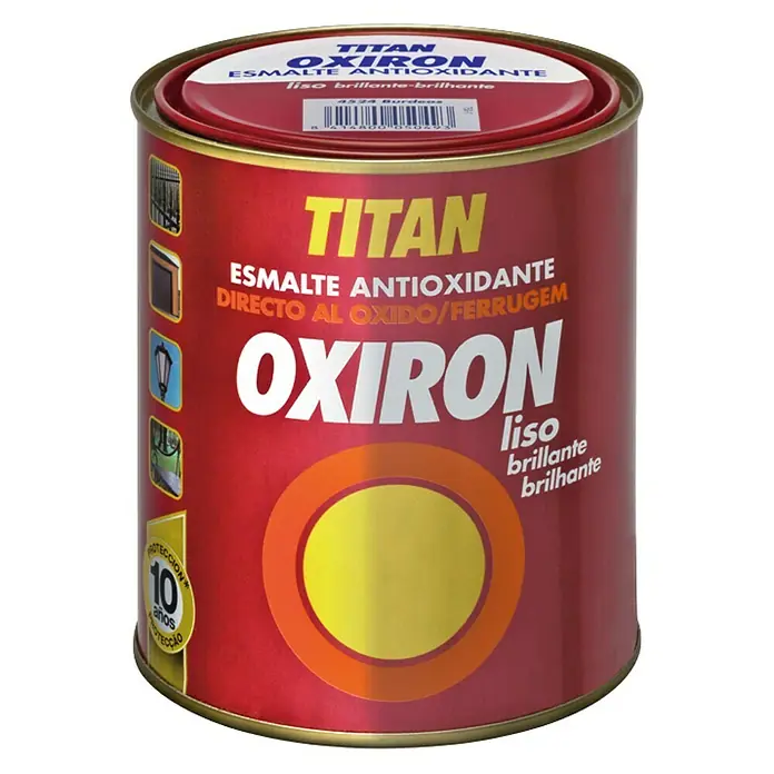 Oxiron Esmalte para metal - Blanco, 375 ml, Brillante, Base solvente