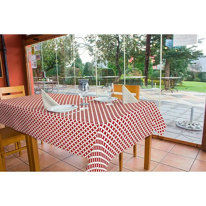 Mantel para mesa a metros Shibori - Ancho: 140 cm, Rojo