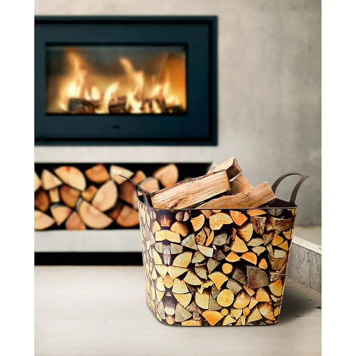 Lienbacher Košara za drvo - 40 x 52 x 38 cm, Plastika, Smeđe boje