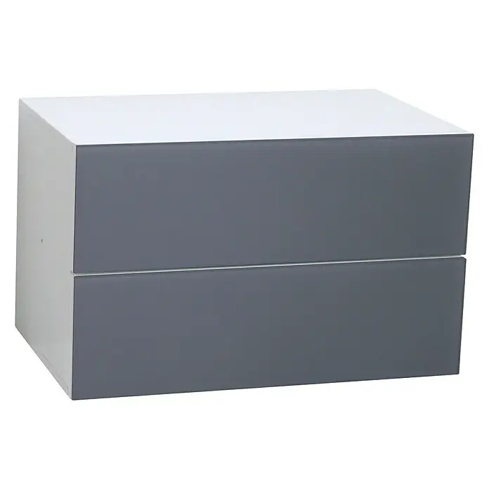 Phönix Atlanta Container - L x B x H: 38 x 55 x 34 cm, Grau, Anzahl Schubladen: 2 Stk. - Vorderansicht