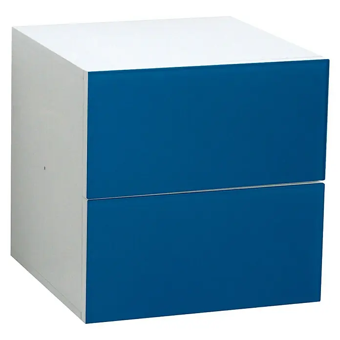Phönix Atlanta Container - L x B x H: 38 x 34 x 34 cm, Blau, Anzahl Schubladen: 2 Stk. - Linke Seitenansicht