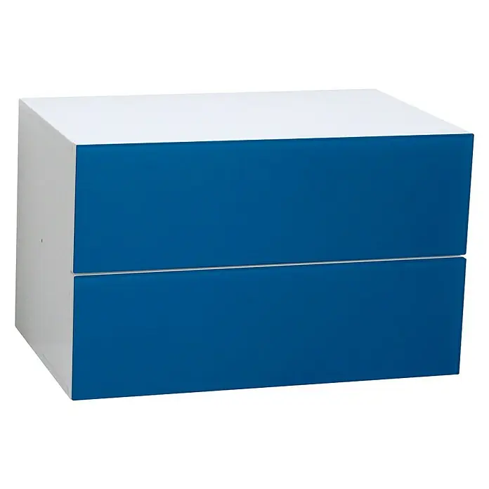 Phönix Atlanta Container - L x B x H: 38 x 55 x 34 cm, Blau, Anzahl Schubladen: 2 Stk. - Linke Seitenansicht
