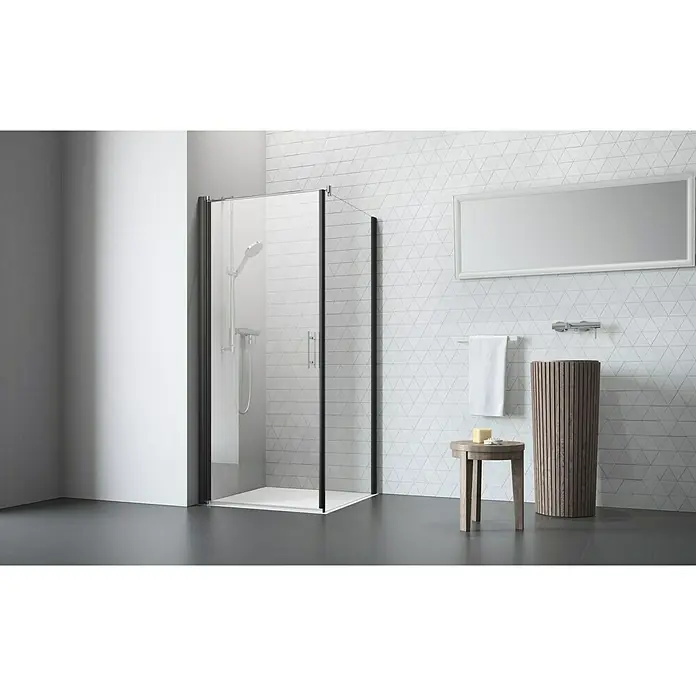 Camargue Vario Tuš stijena B 6 - 80 x 195 cm, Premazano, Debljina: 6 mm, Crne boje - Živopisni prikaz