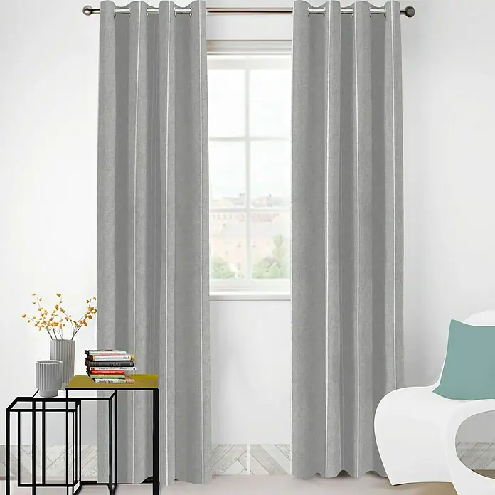 Visillo para ventana Ophelie - 140 x 250 cm, 100% poliéster, Gris