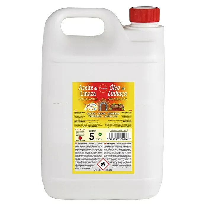 Aceite de linaza - Incoloro, 5 l, Brillante