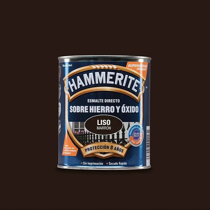 Hammerite Esmalte para metal Hierro y Óxido Liso - Marrón, 750 ml, Liso