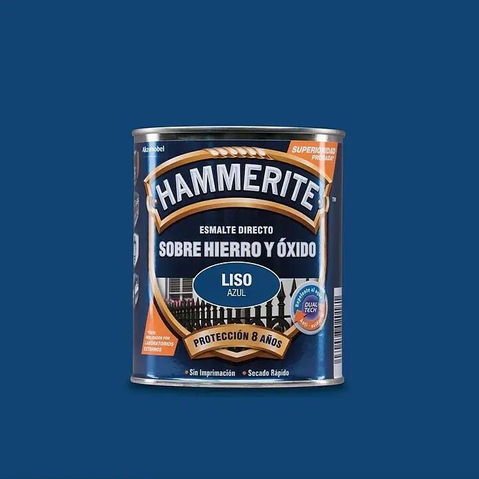 Hammerite Esmalte para metal Hierro y Óxido Liso - Azul, 750 ml, Liso