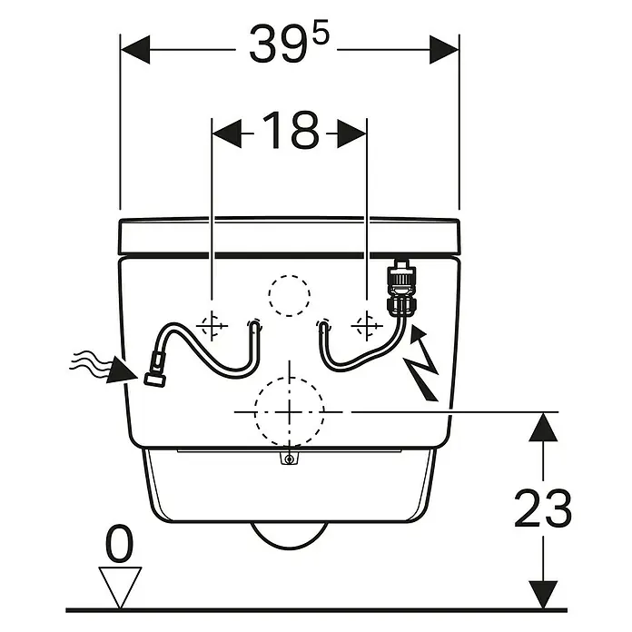 Geberit Wand-Dusch-WC-Set AquaClean Mera Comfort - Spülrandlos, Mit schmutzabweisender Glasur, Spülform: Tief, WC Abgang: Waagerecht, Weiß