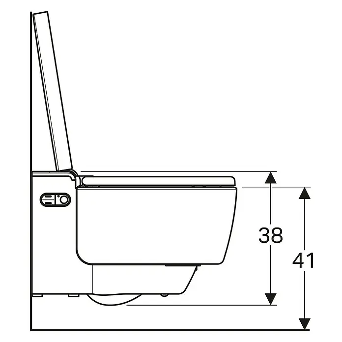 Geberit Wand-Dusch-WC-Set AquaClean Mera Classic - Spülrandlos, Mit schmutzabweisender Glasur, Spülform: Tief, WC Abgang: Waagerecht, Weiß