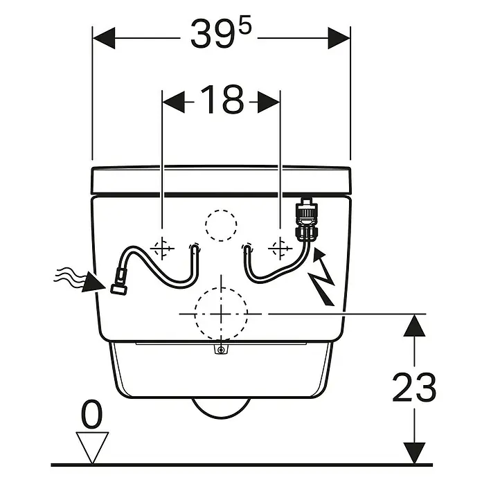 Geberit Wand-Dusch-WC-Set AquaClean Mera Classic - Spülrandlos, Mit schmutzabweisender Glasur, Spülform: Tief, WC Abgang: Waagerecht, Weiß