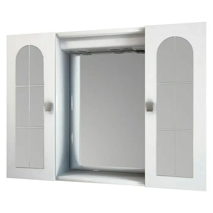 Baden Haus Spiegelschrank Roma - B x H: 80 x 60 cm, Mit Beleuchtung, Farbe Korpus: Weiß