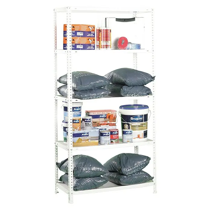 Simonrack Comfort Metallregal Comfort - L x B x H: 50 x 90 x 180 cm, Traglast: 100 kg/Boden, Anzahl Böden: 5 Stk., Schrauben, Weiß