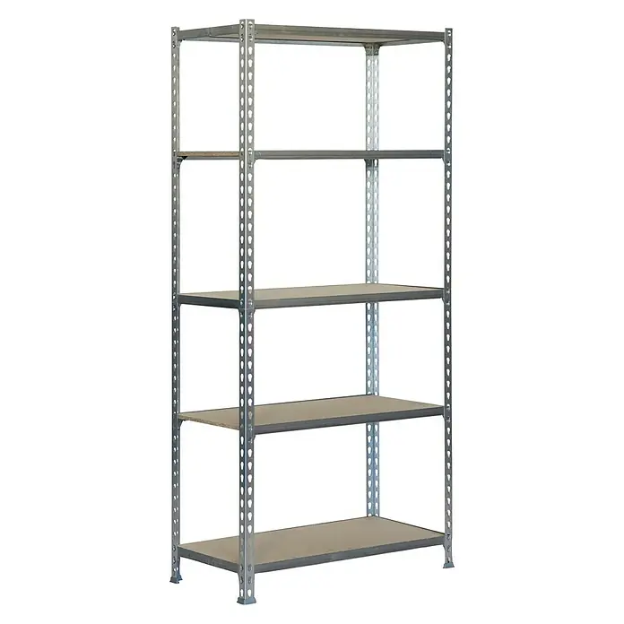 Simonrack Maderclick Estantería metálica galvanizada - L x An x Al: 40 x 90 x 180 cm, Capacidad de carga: 150 kg/balda, Número de baldas: 5 ud., Inserción, Plateado