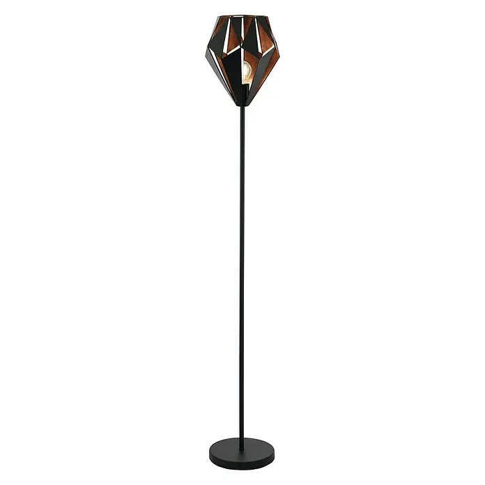 Eglo Carlton 1 Lámpara de pie - 60 W, Altura: 152,5 cm, Negro, Cobre, E27