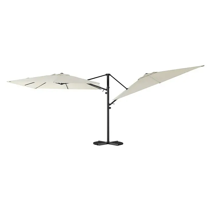 Sunfun Parasol de jardín Doble Ligurien - Crudo, L x An: 289 x 288 cm