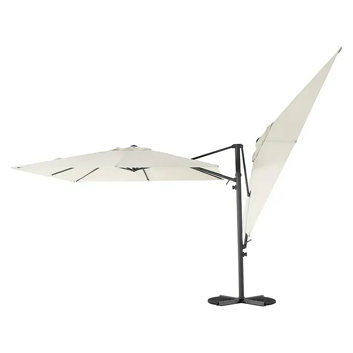 Sunfun Parasol de jardín Doble Ligurien - Crudo, L x An: 289 x 288 cm