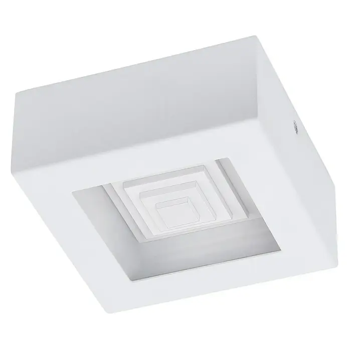 Eglo Plafón LED Ferreros - 6 W, 14 x 14 x 6 cm, Blanco, Blanco cálido