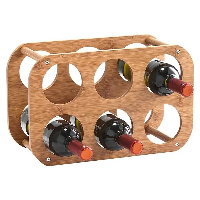 Zeller Present Weinregal Bamboo - L x B x H: 38 x 16 x 24 cm, Anzahl Flaschen: 6 Stk., Naturmaterialien - Rechte Seitenansicht