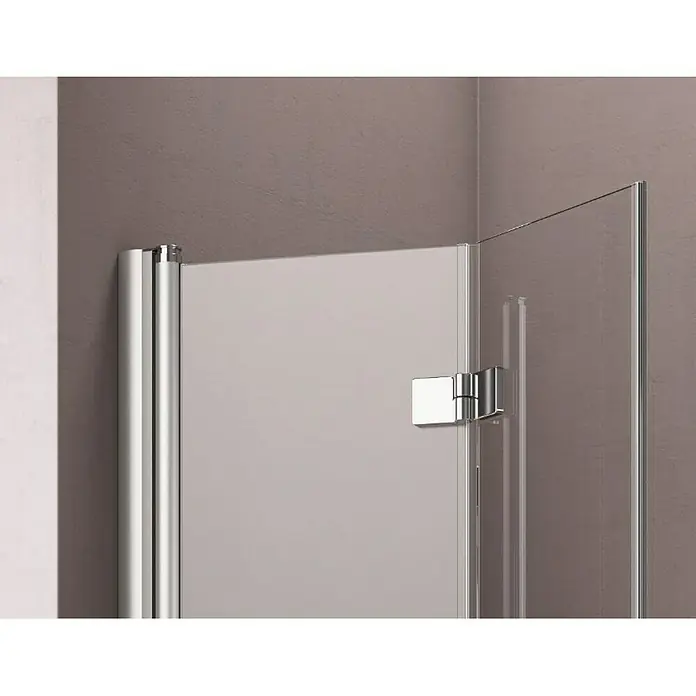 GEO Hit Eckdusche B-E430 - 100 x 90 x 202,2 cm, Unbeschichtet, Stärke: 6 mm, Silber - Detailaufnahme