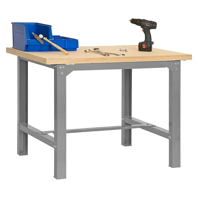 Simonrack Simonwork Werkbank BT-6 Plywood 1200 - L x H: 120 x 86,5 cm, Breite: 75 cm, Traglast Tischplatte: 800 kg, Grau - Ansicht von oben
