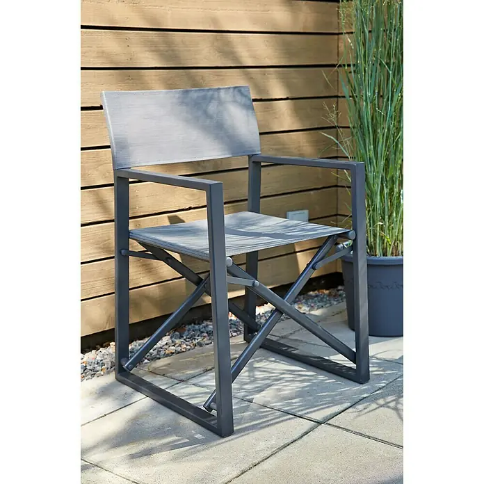 Sunfun Maja Gartenstuhl - B x T x H: 55 x 53 x 85 cm, Anthrazit, Klappbar