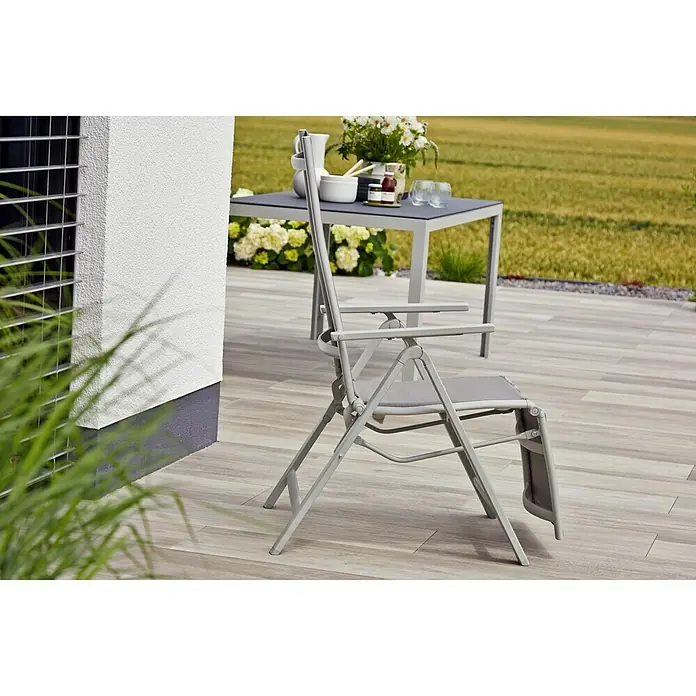 Sunfun Hannah Garten-Positionssessel - Breite: 61 cm, Textilen, Hellgrau