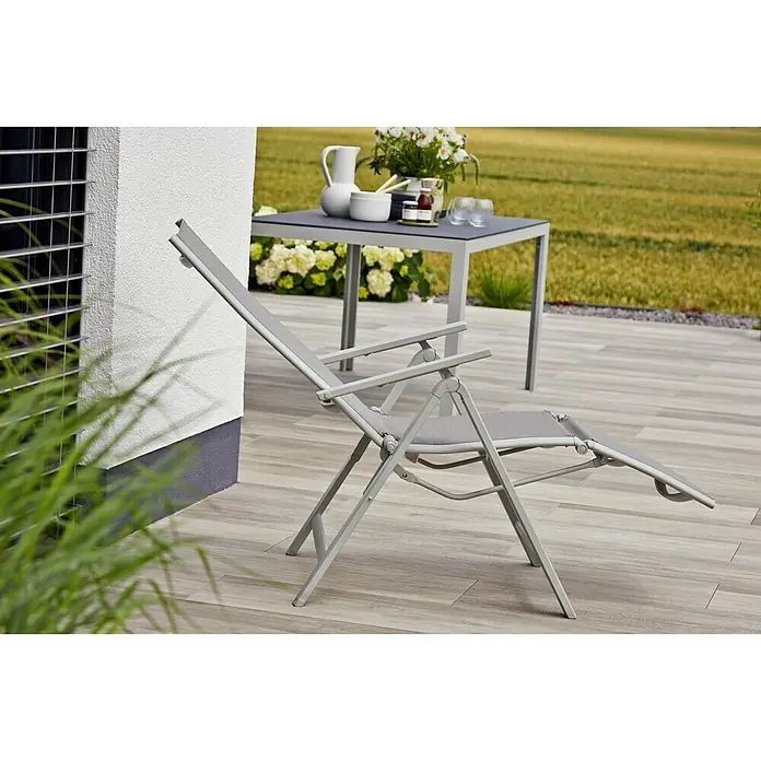 Sunfun Hannah Garten-Positionssessel - Breite: 61 cm, Textilen, Hellgrau