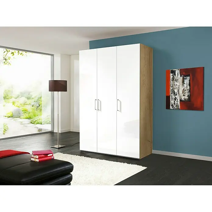 Express Möbel Drehtürschrank Brooklyn - L x B x H: 58 x 150 x 216 cm, Riviera Eiche/Weiß, Lackiert, Ohne Spiegel - Stimmungsaufnahme