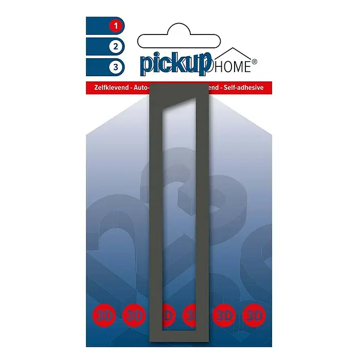 Pickup 3D Home Huisnummer - Hoogte: 10 cm, Motief: 1, Grijs, Kunststof, Zelfklevend
