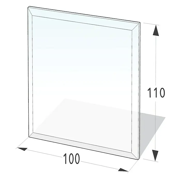 Lienbacher Glasbodenplatte - 100 x 110 cm, Rechteckig