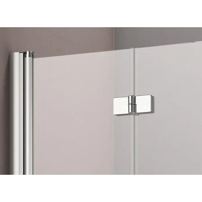 GEO Hit Nischendusche B-N400 - 90 x 202,2 cm, Beschichtet, DIN Anschlag: Links, Stärke: 6 mm, Silber - Detailaufnahme