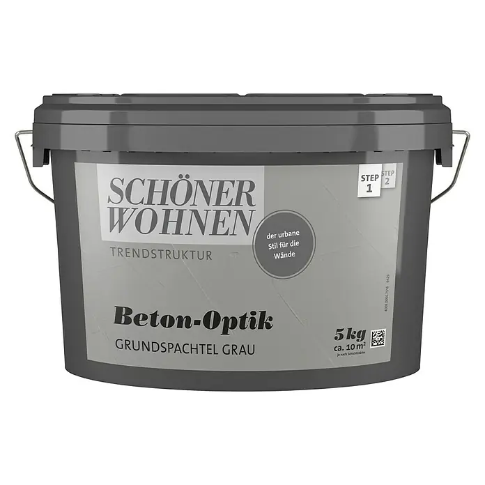 SCHÖNER WOHNEN-Farbe Trendstruktur Grundspachtel Trendstruktur - Betonoptik, 5 kg, Grau, Matt