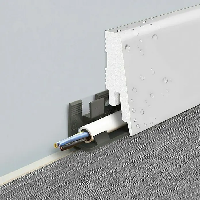 LOGOCLIC Podna kutna lajsna - 2,4 m x 18 mm x 58 mm, Ravni oblik - Detaljan prikaz