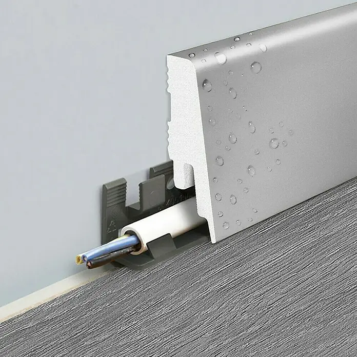LOGOCLIC Podna kutna lajsna - 2,4 m x 18 mm x 58 mm, Ravni oblik - Detaljan prikaz