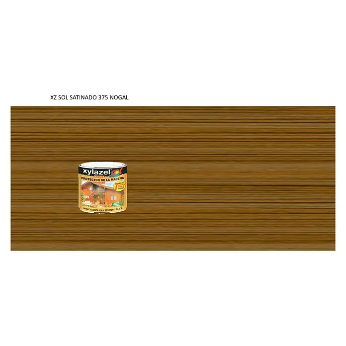 Xylazel Protección para madera lasur Sol - Nogal, 375 ml, Satinado