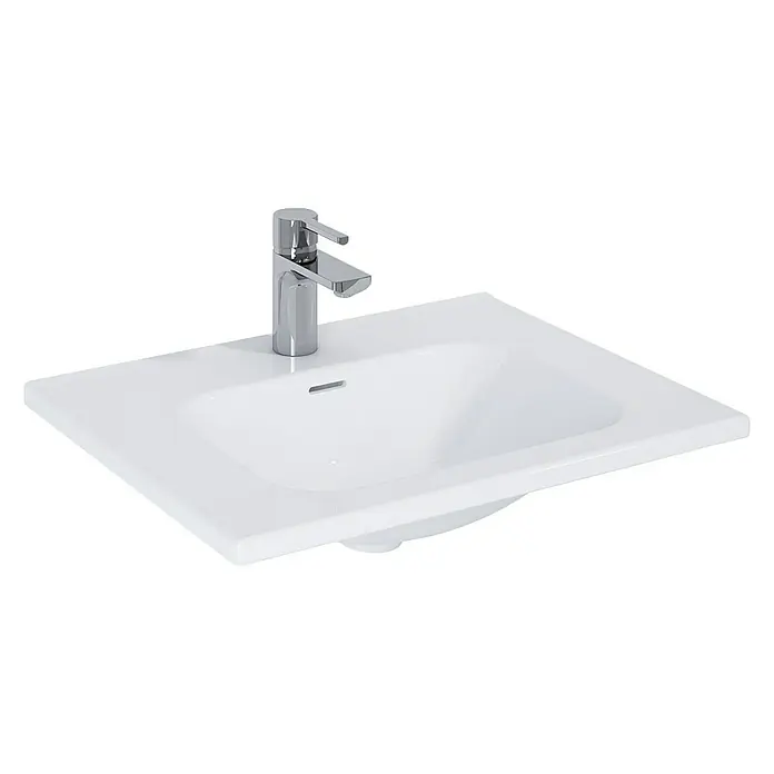Waschtisch Ambio Piazza - 61 x 47 cm, Hahnloch: Mitte, Mit Überlauf
