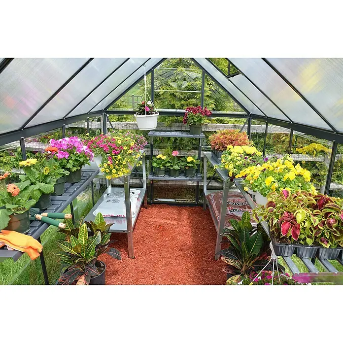 Palram – Canopia Staklenik Hybrid - 185 x 306 x 208 cm, 0,7 mm, Polikarbonat, Antracit