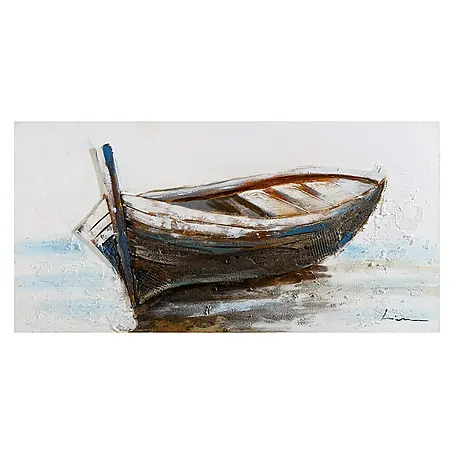 Cuadro pintado a mano Dipinto Boat in the middle of the sea