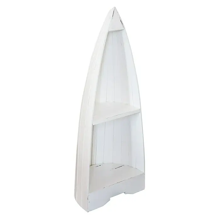 BHP Regal Mahagoni - L x B x H: 31 x 38,5 x 100 cm, Weiß - Rechte Seitenansicht