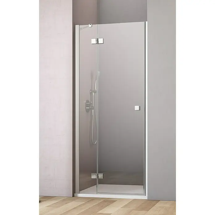 GEO Hit Nischendusche B-N300 - 90 x 200 cm, Beschichtet, DIN Anschlag: Rechts, Stärke: 6 mm, Silber - Vorderansicht