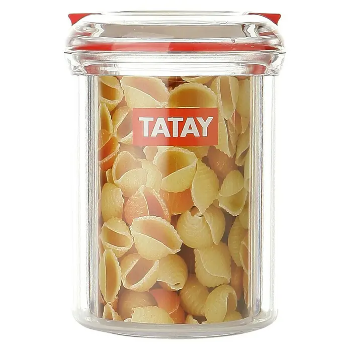 Tatay Bote con cierre de seguridad 1L - L x An x Al: 9 x 15,5 x 13 cm, Transparente