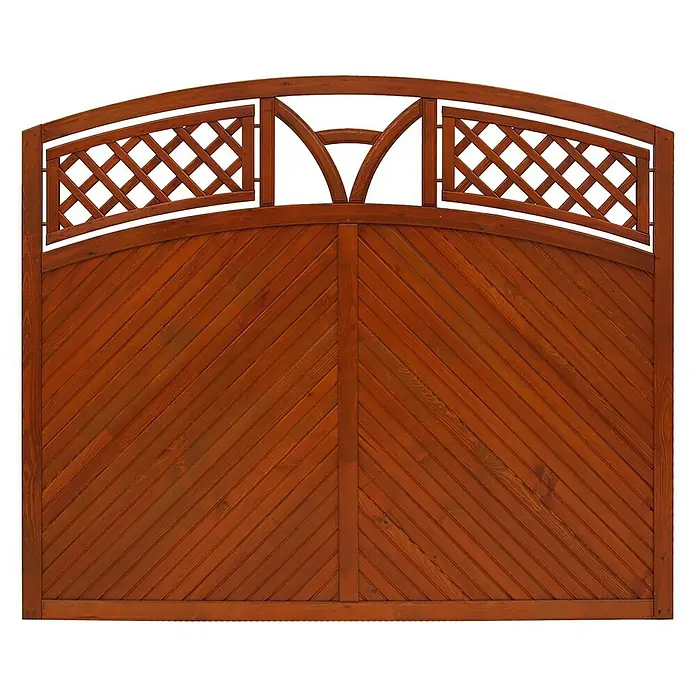 Andrewex Sichtschutzzaun Toulon - 180 x 135/150 cm, Mit Bogen, Teak