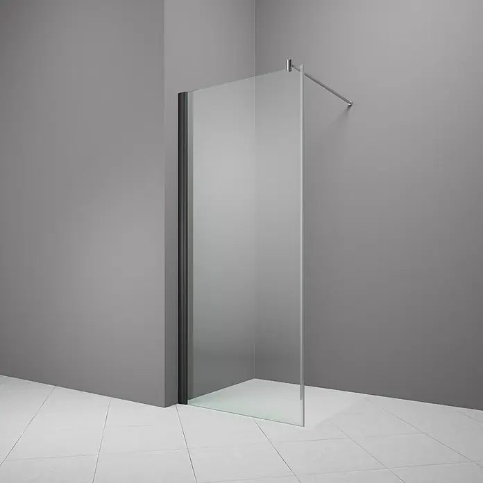 Camargue Vario Tuš stijena B 5 - 75 x 195 cm, Premazano, Debljina: 6 mm, Crne boje - Pogled sprijeda
