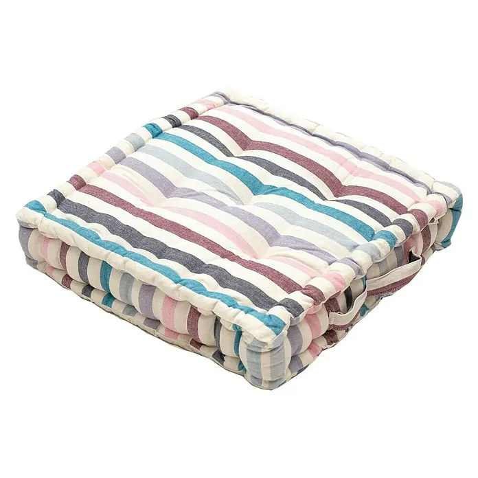 Cojín para suelo stripes - Multicolor, 45 x 45 cm, 100% algodón